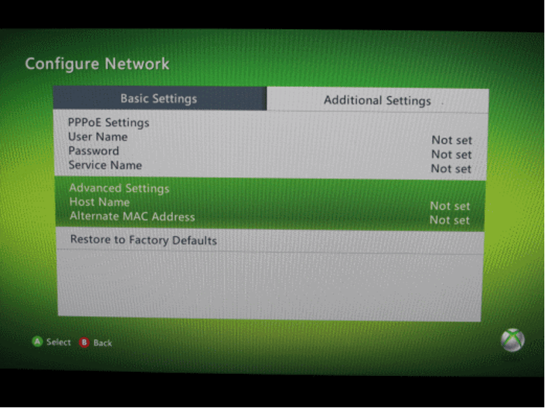 find mac address For Xbox 360